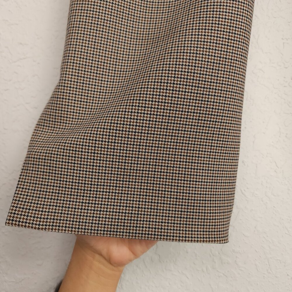 Aritzia Babaton 8 Brown Houndstooth Mid-Rise Slim Fit Ankle Slit Numero Pant - Picture 13 of 14
